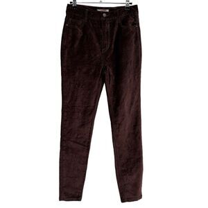 Free People We The Free Red Stella Velvet Button Fly Skinny Jeans Size 27 Brown